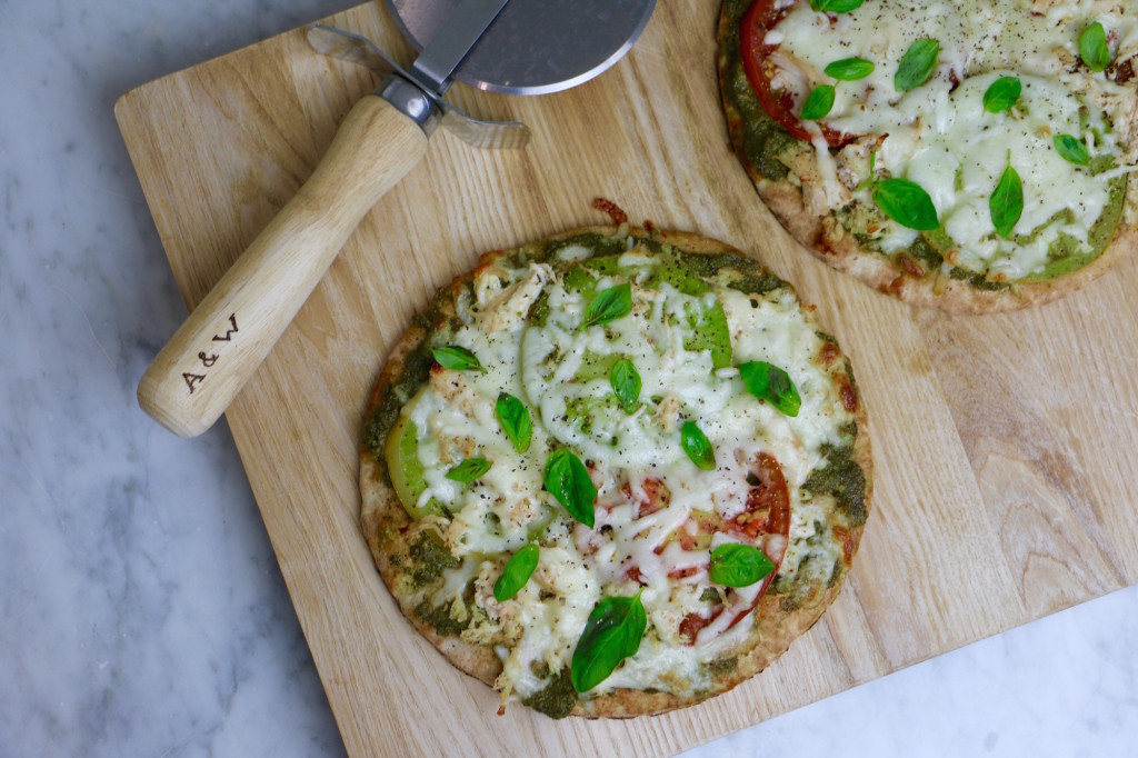 Chicken Pesto Pita Pizzas Whitney E. RD