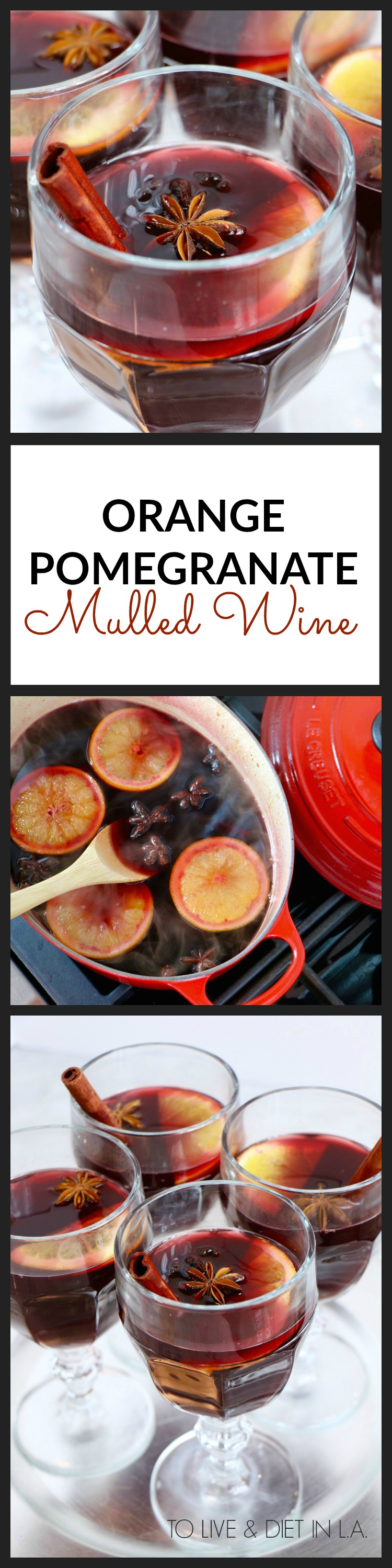 Orange Pomegranate Mulled Wine Recipe - the perfect healthy holiday cocktail.