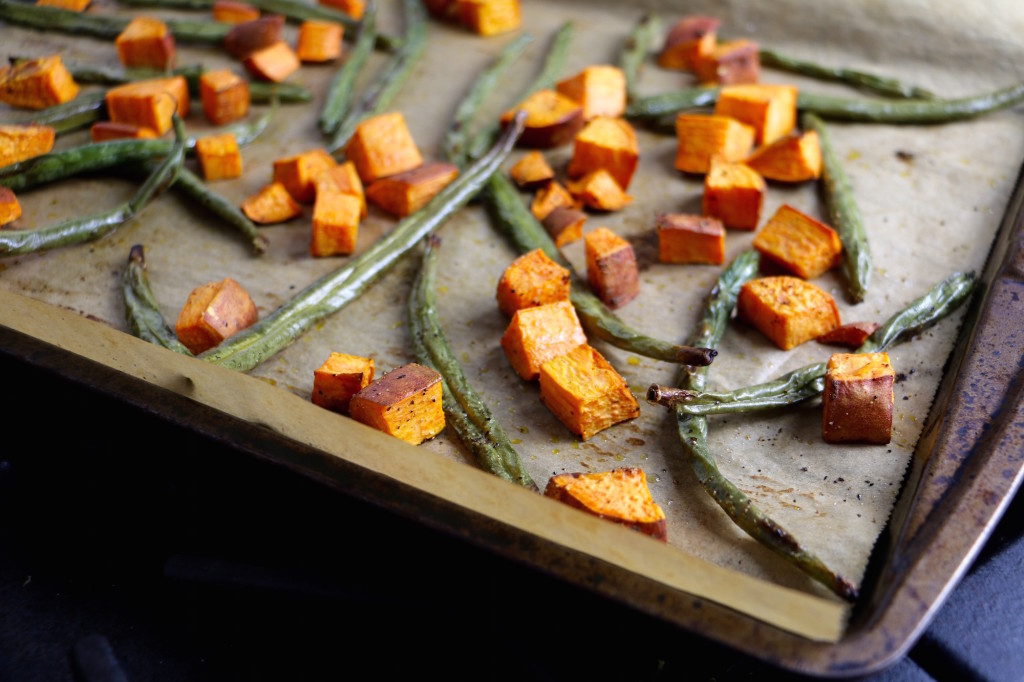 Roasted Sweet Potato and Green Beans