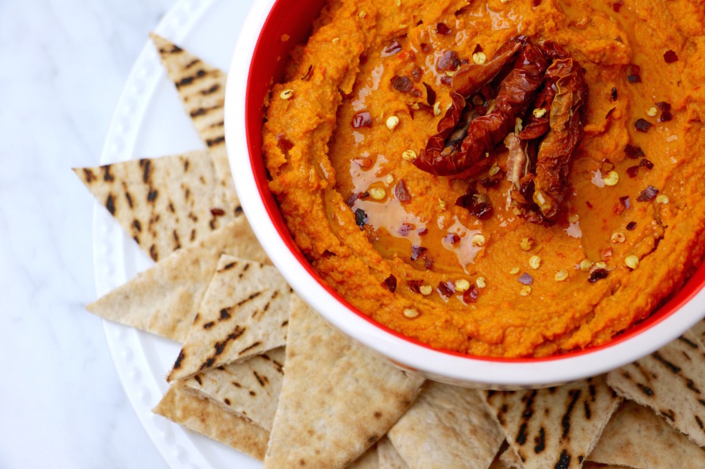Healthy Hummus Recipe - Sun Dried Tomato + Roasted Red Pepper
