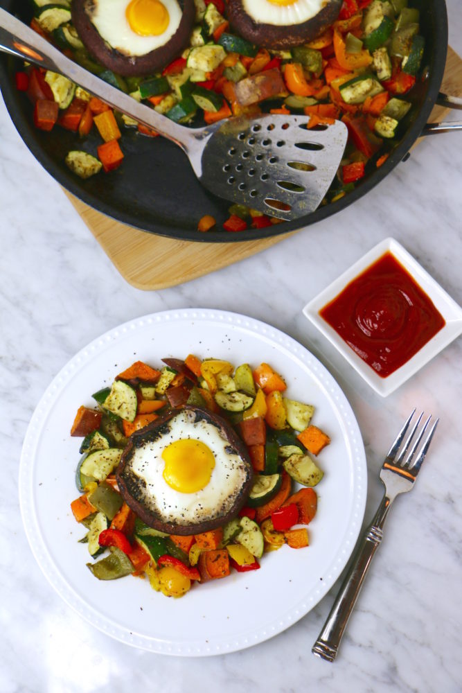 Portobello Mushroom Egg Bake with Colorful Roasted Veggies Whitney E. RD