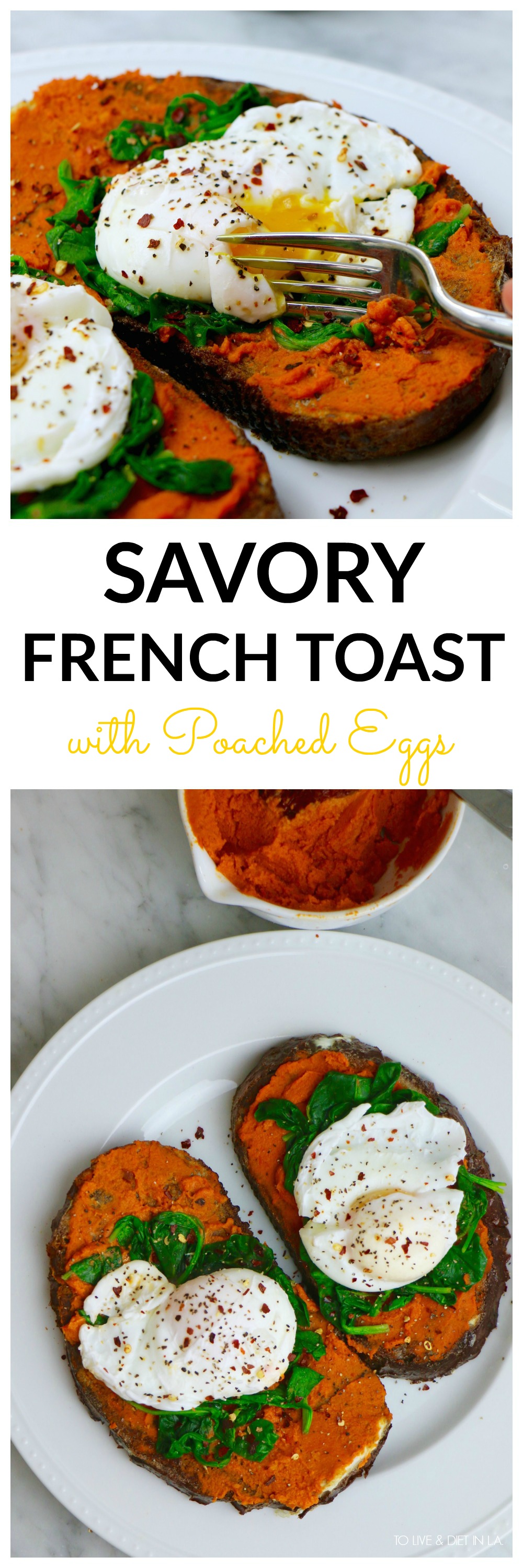 Savory French Toast with Poached Eggs PIN