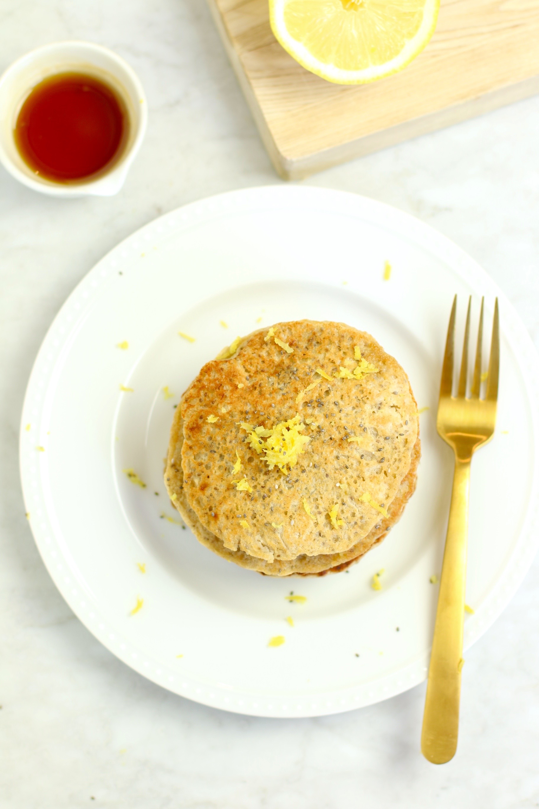 Chia Seed Lemon Pancakes - gluten-free and vegan