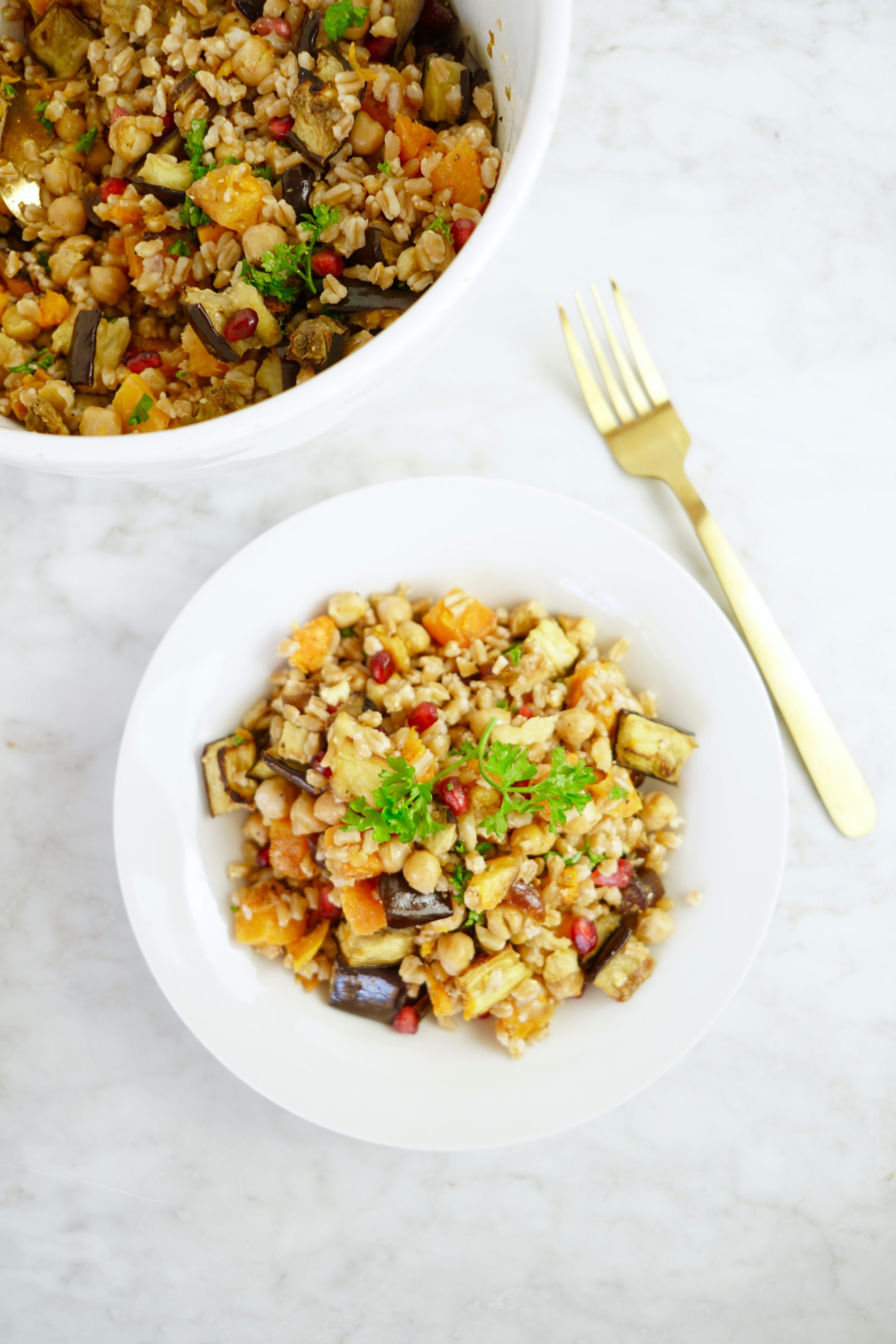 Warm Roasted Butternut Squash + Farro Salad Whitney E. RD