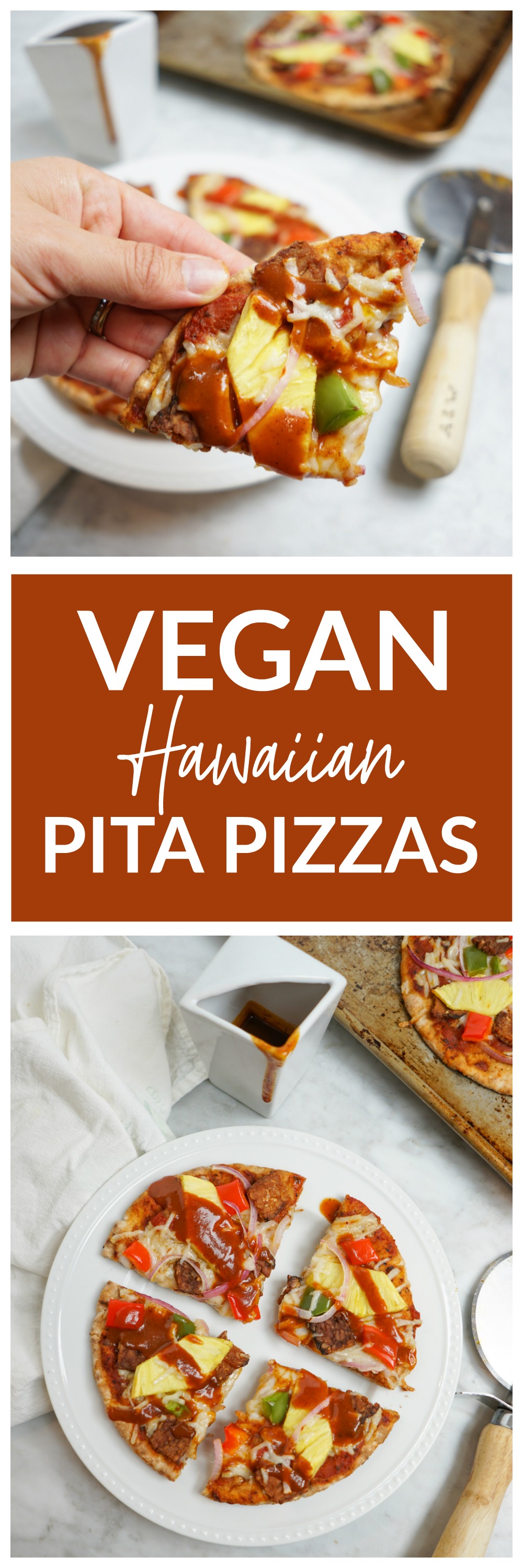 Vegan Hawaiian Pita Pizzas