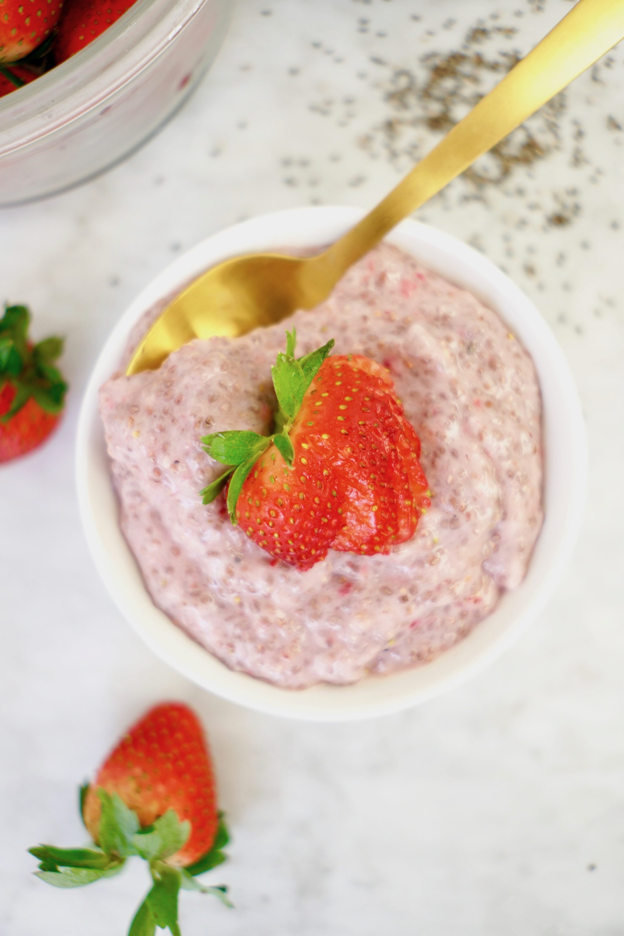 Strawberry Chia Pudding - just three ingredients! // Whitney E. RD