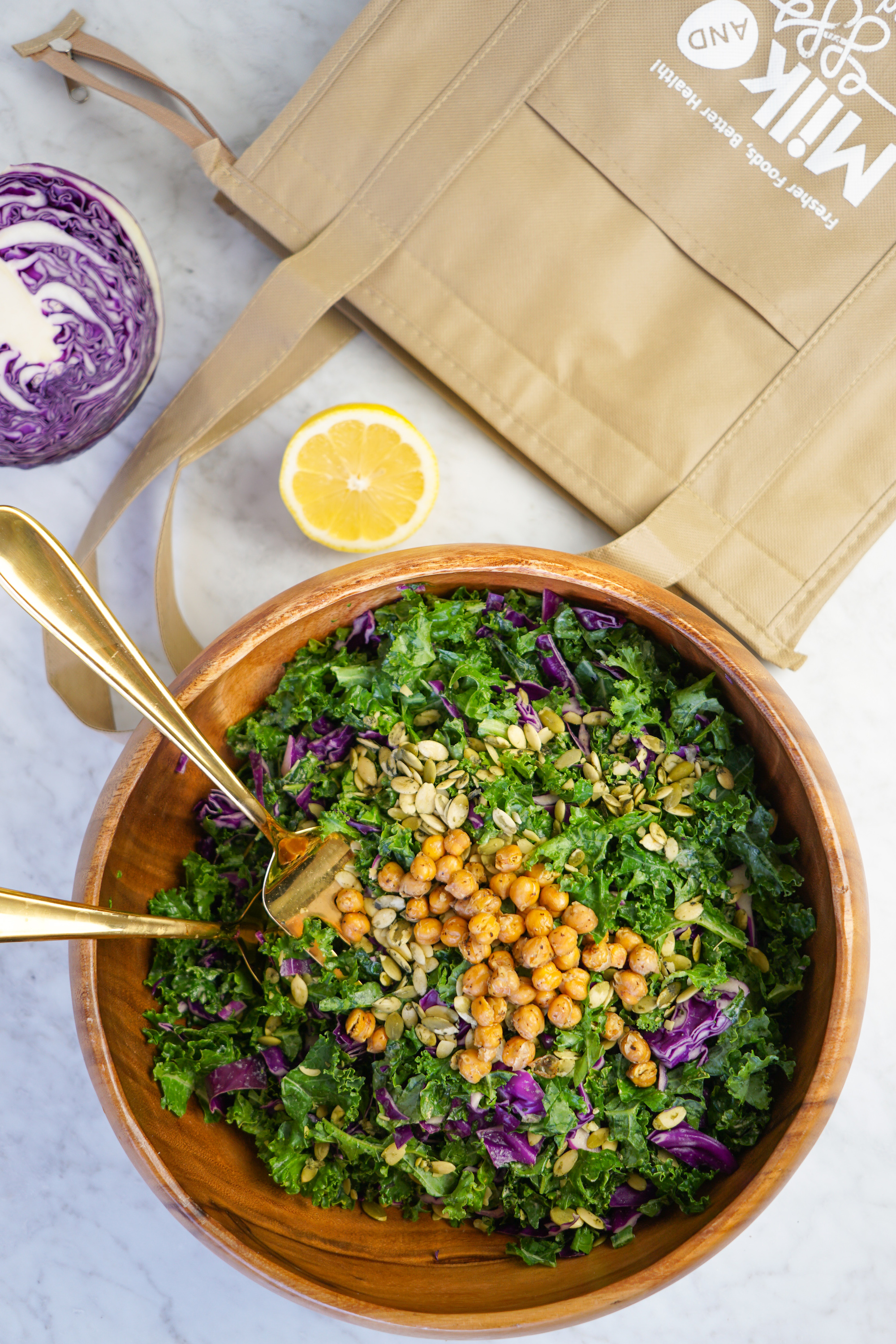 vegan kale caesar salad recipe and dressing Whitney E. RD