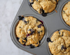 Whole Grain Vegan Blueberry Muffins Recipe