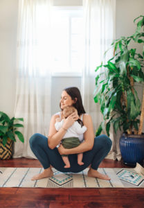 Yoga Squat with Baby