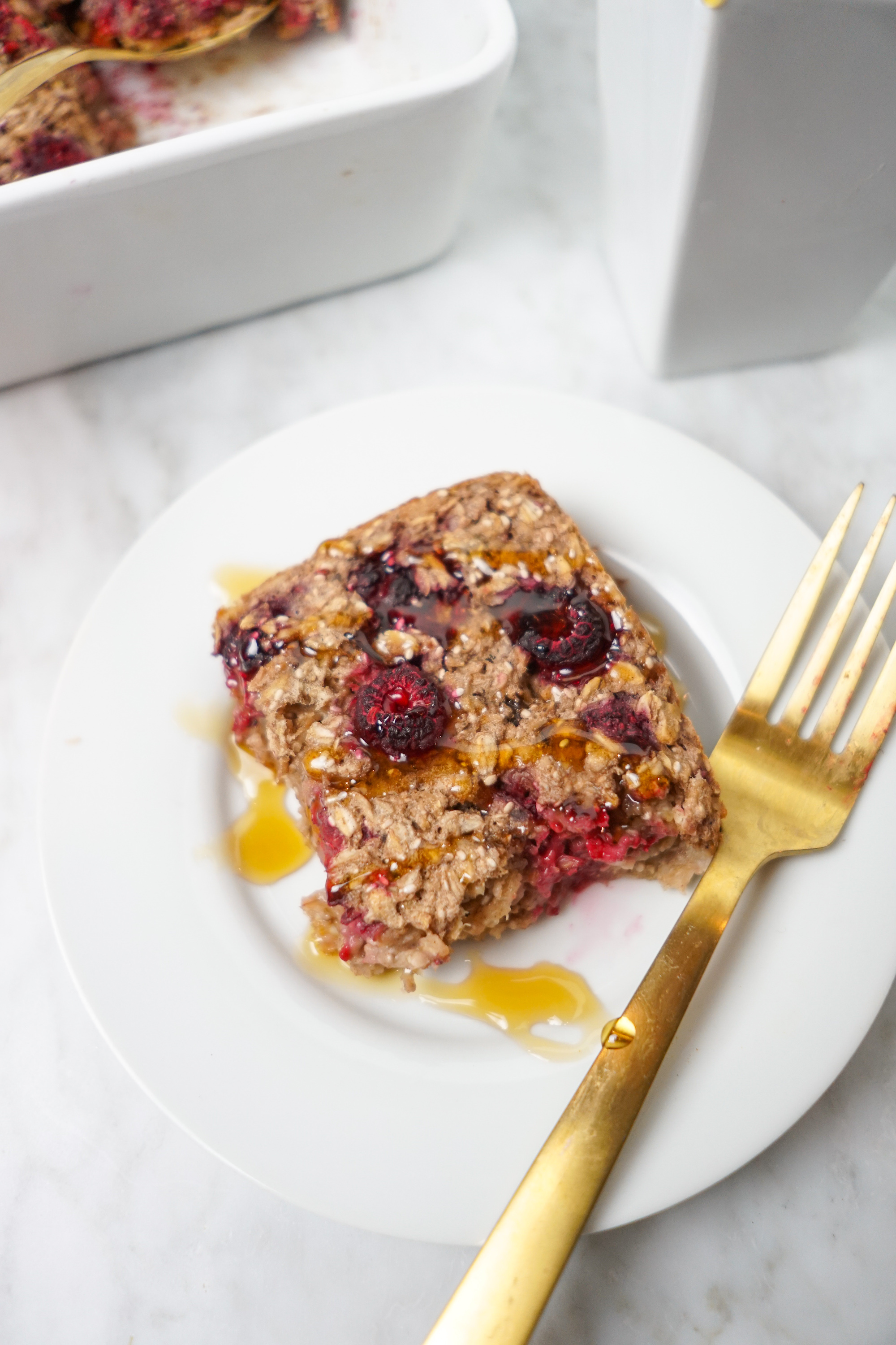 Raspberry Oatmeal Bake: Vegan, Gluten-Free - Whitney E. RD