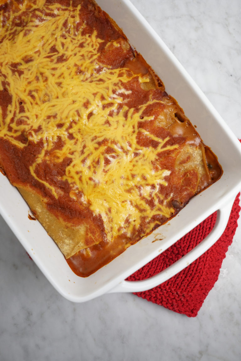 Sweet and Spicy Vegan Black Bean Enchiladas Whitney E. RD