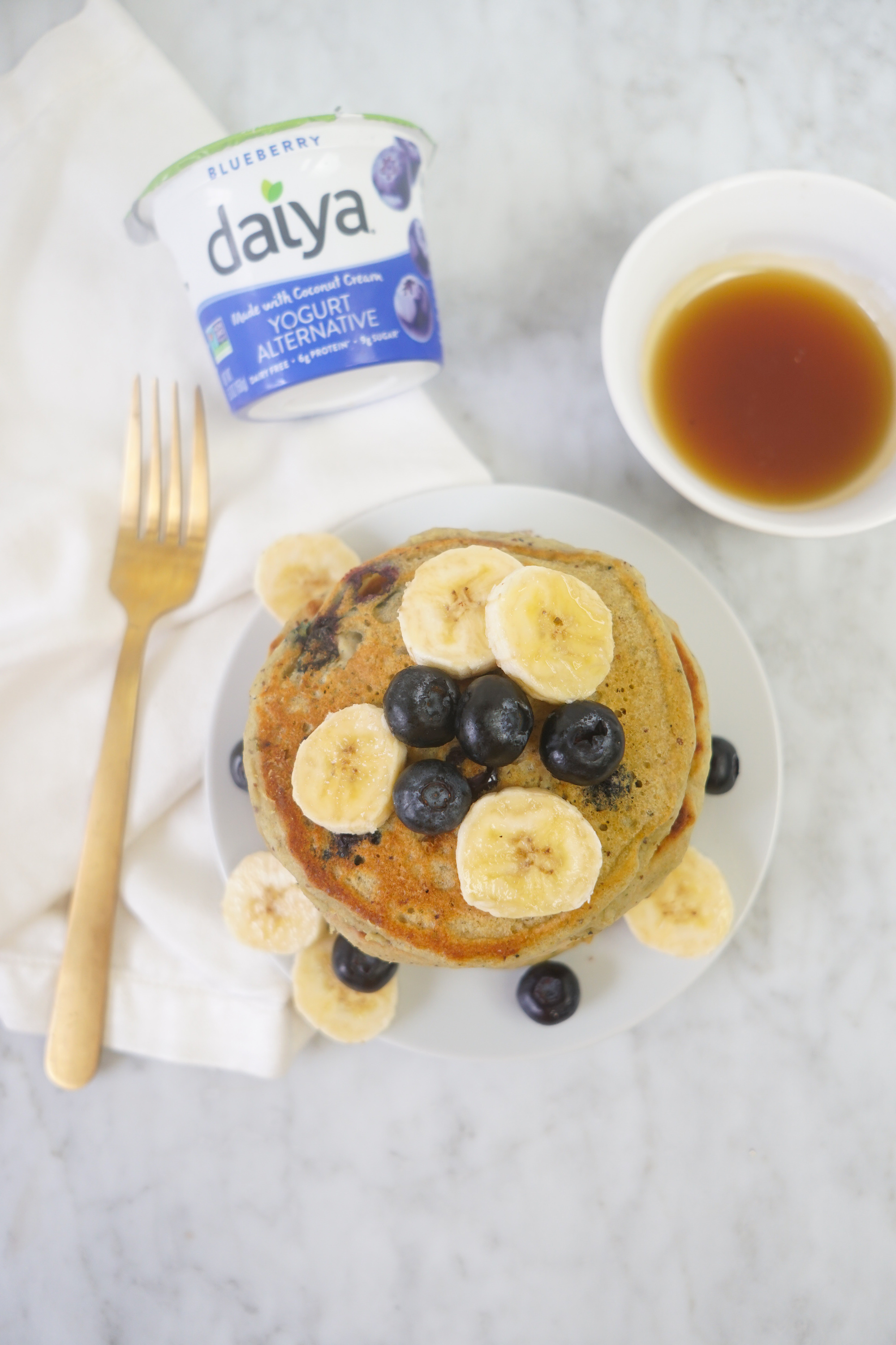 Bluberry Yogurt Vegan Pancake Recipe Whitney E. RD
