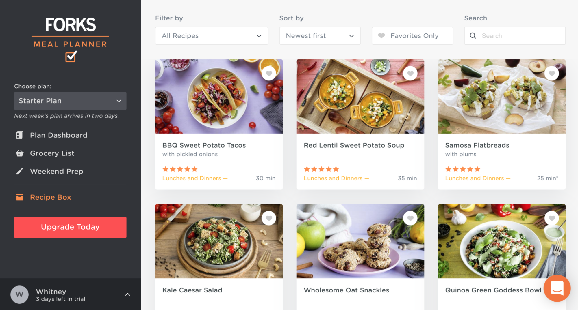 Forks Over Knives Meal Planner Recipe List Whitney E. RD