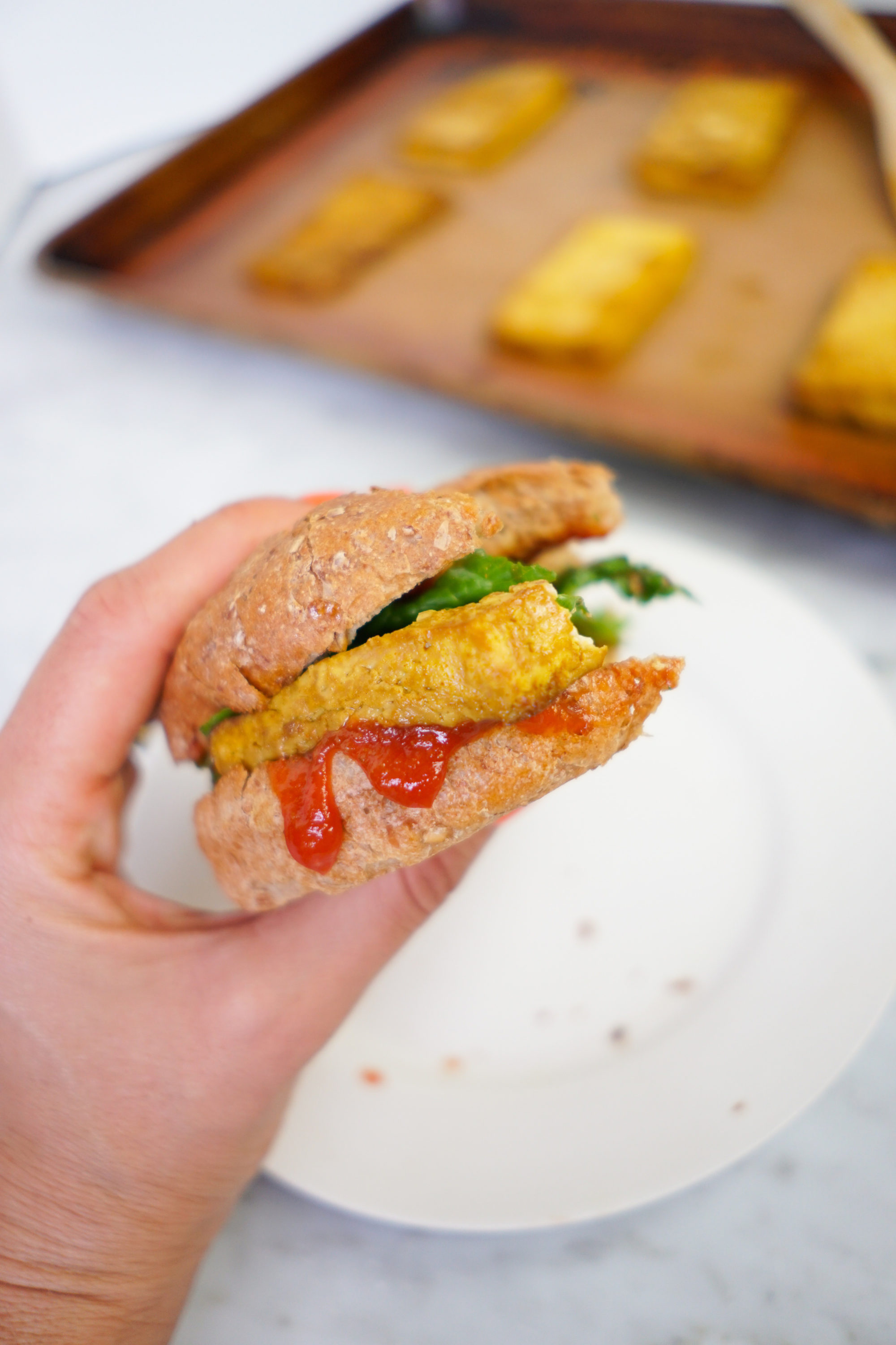 tofu sandwich with ketchup Whitney E. RD