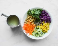 buddha bowl with sunflower seed dressing
