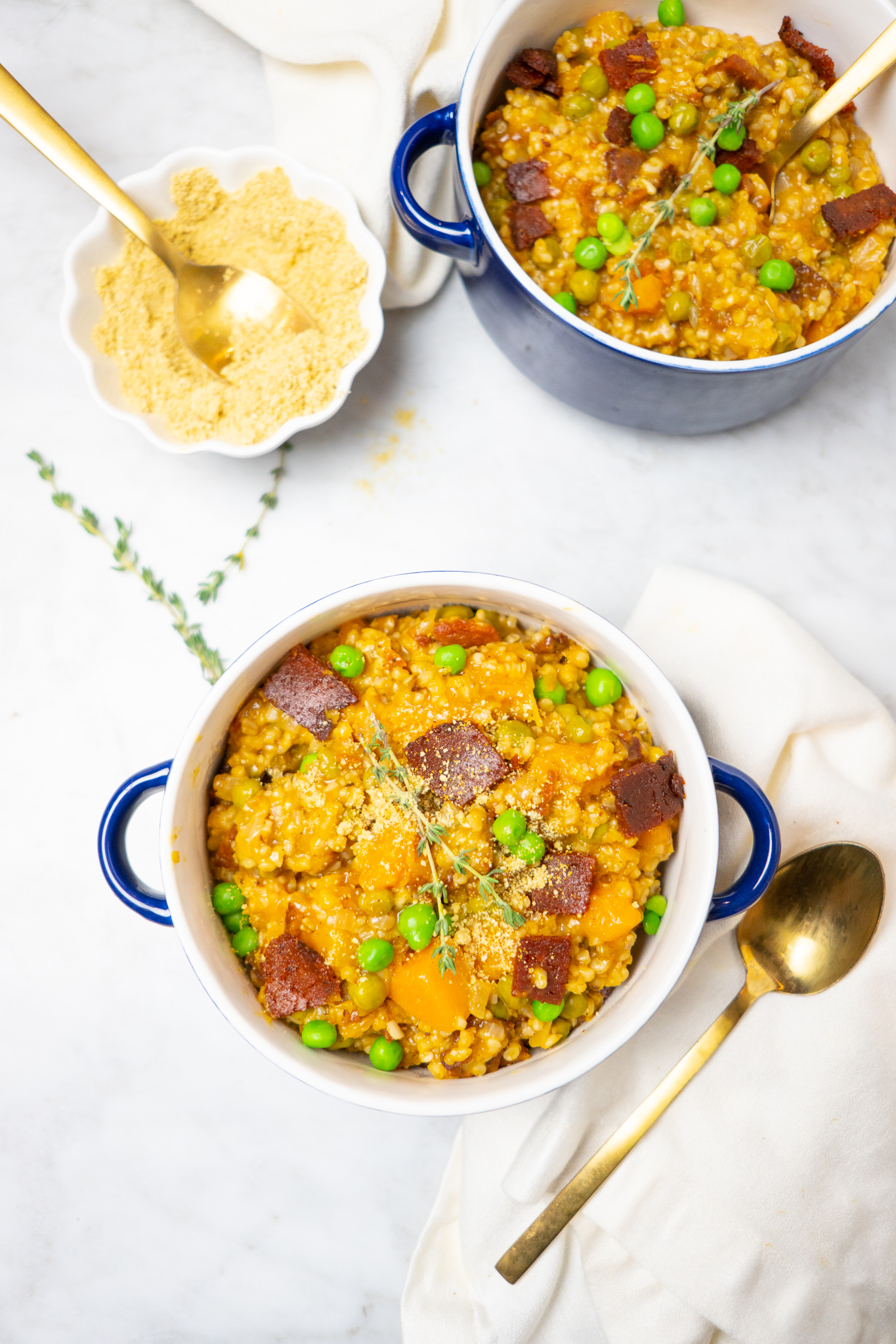 risotto with vegan bacon Whitney E. RD