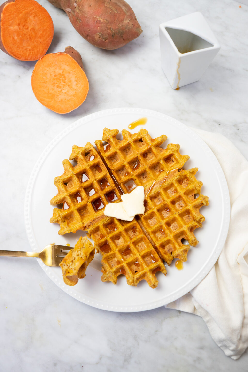 Vegan Sweet Potato Waffles Whitney E. RD