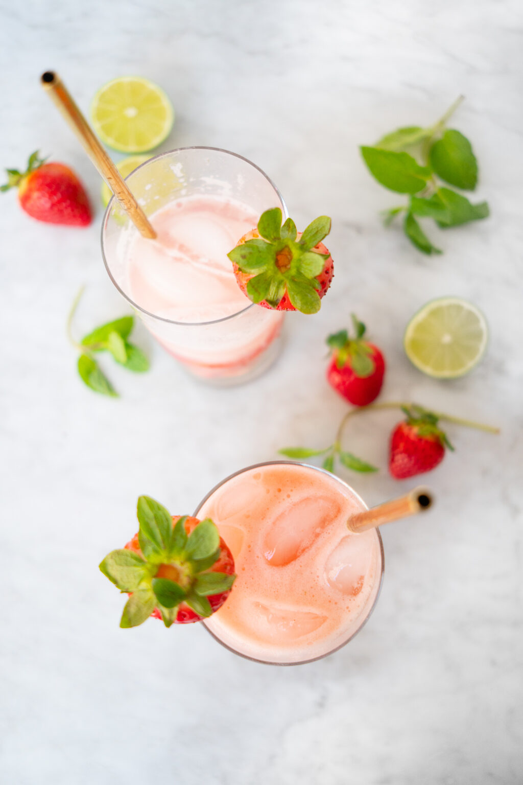 SugarFree Strawberry Mojitos (with and without alcohol)